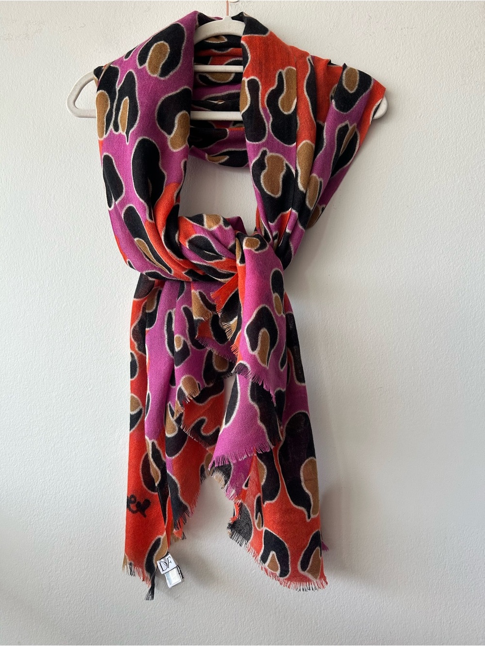 Vintage Diane Von Furstenberg Cashmere Leopard-Print Scarf